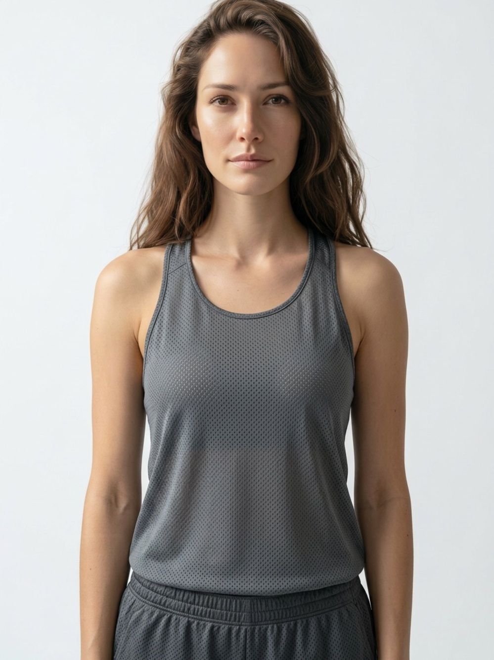 ADIDAS | Energy Running Semi Sheer Gray Active Tank Top Women’s Size Large